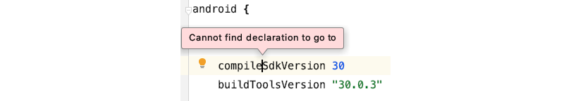 Figure 2.3.4: "Cannot find declaration to go to" error with GGD