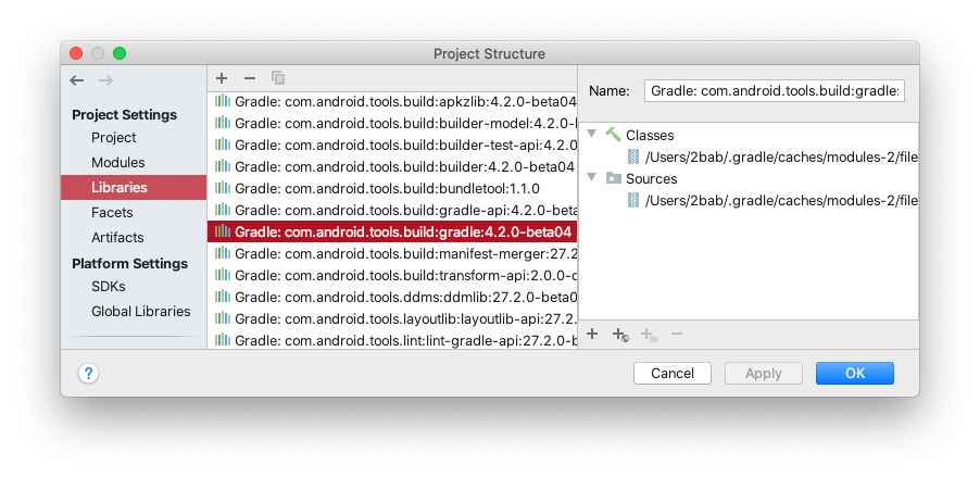 Figure 2.7.5: AGP source libraries