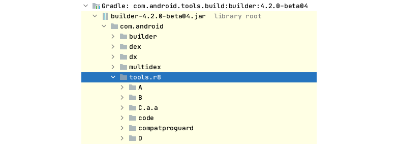 Figure 2.7.8: Prebuilt R8 package which is obfuscated