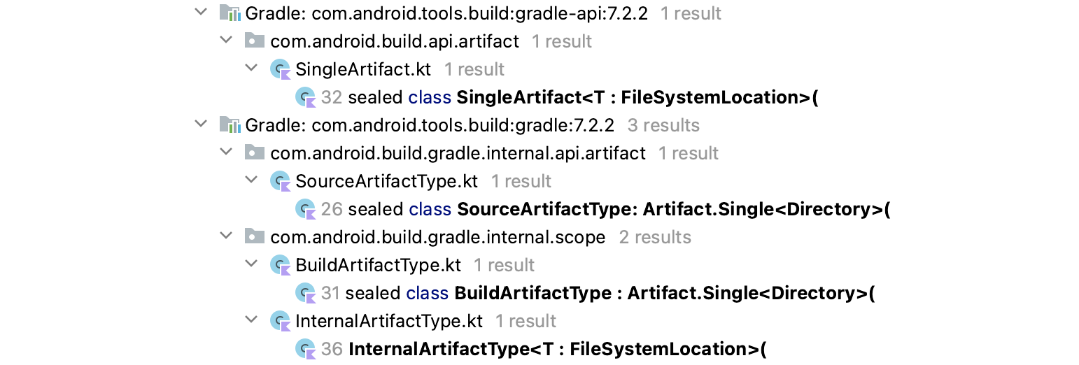 Figure 3.5.4: Implementations of Artifact.Single<T>